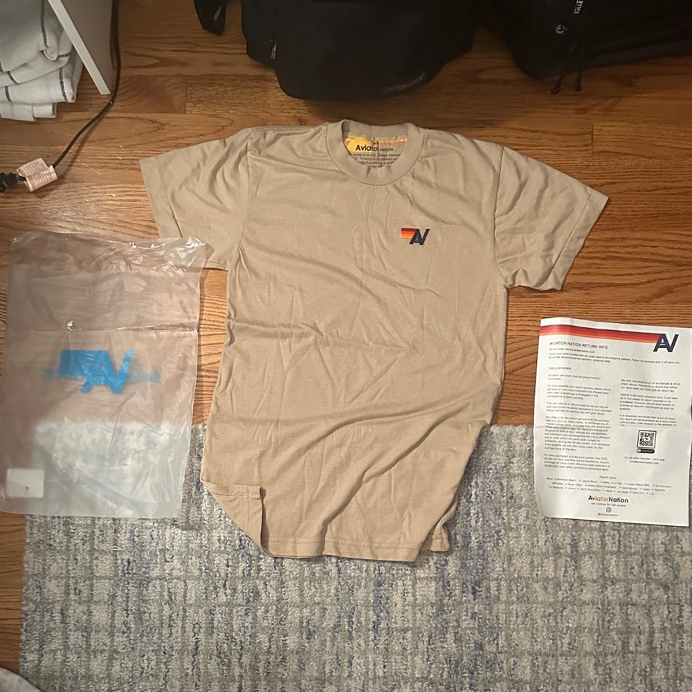 Aviator nation basic tan tee
